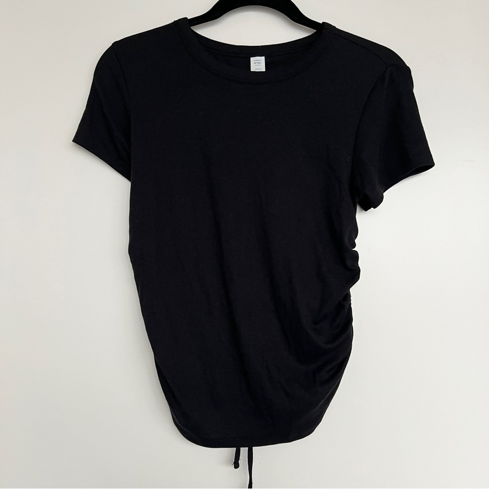 NWT ⋆ Old Navy | UltraLite Open-Back Shirred Rib-Knit T-shirt — Black